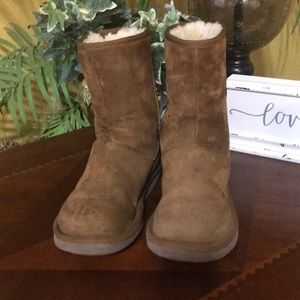 UGG Brown Mayfair Zip Up Boots